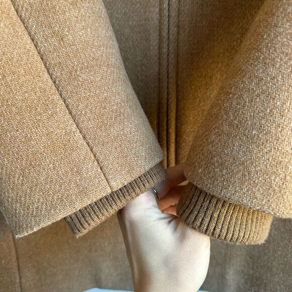 J. Crew Italian Wool Blend Brown Full Zip High Neck Pea Coat Jacket Size 2 - Picture 5 of 11